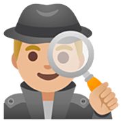 🕵🏼‍♂️ Emoji Detective Hombre: Tono De Piel Claro Medio en Google 15.0.