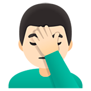 Emoji 🤦🏻‍♂️ Uomo Esasperato: Carnagione Chiara su Google 15.0.