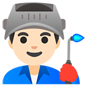 Emoji 👨🏻‍🏭 Operaio: Carnagione Chiara su Google 15.0.