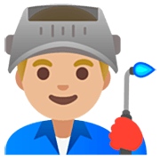 Emoji 👨🏼‍🏭 Operaio: Carnagione Abbastanza Chiara su Google 15.0.