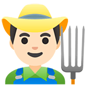 Emoji 👨🏻‍🌾 Contadino: Carnagione Chiara su Google 15.0.