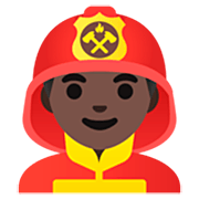 Emoji 👨🏿‍🚒 Pompiere Uomo: Carnagione Scura su Google 15.0.
