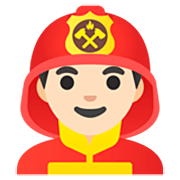 Emoji 👨🏻‍🚒 Pompiere Uomo: Carnagione Chiara su Google 15.0.