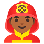 Émoji 👨🏾‍🚒 Pompier Homme : Peau Mate sur Google 15.0.