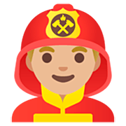 👨🏼‍🚒 Emoji Bombero: Tono De Piel Claro Medio en Google 15.0.