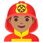 Emoji 👨🏽‍🚒 Pompiere Uomo: Carnagione Olivastra su Google 15.0.
