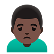 Emoji 🙍🏿‍♂️ Uomo Corrucciato: Carnagione Scura su Google 15.0.