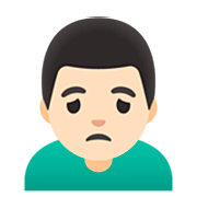 🙍🏻‍♂️ Emoji Homem Franzindo A Sobrancelha: Pele Clara na Google 15.0.