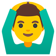 🙆‍♂️ Emoji Mann mit Händen auf dem Kopf Google 15.0.