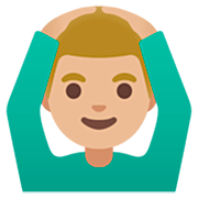 🙆🏼‍♂️ Emoji Hombre Haciendo El Gesto De «de Acuerdo»: Tono De Piel Claro Medio en Google 15.0.