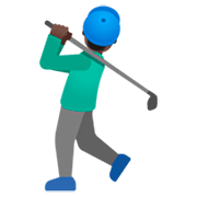 🏌🏿‍♂️ Emoji Golfer: dunkle Hautfarbe Google 15.0.