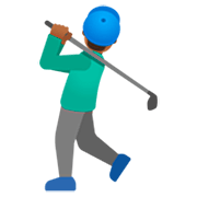 🏌🏾‍♂️ Emoji Hombre Jugando Al Golf: Tono De Piel Oscuro Medio en Google 15.0.
