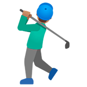 Émoji 🏌🏽‍♂️ Golfeur : Peau Légèrement Mate sur Google 15.0.
