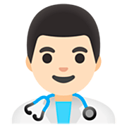 Emoji 👨🏻‍⚕️ Operatore Sanitario: Carnagione Chiara su Google 15.0.