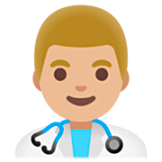 👨🏼‍⚕️ Emoji Arzt: mittelhelle Hautfarbe Google 15.0.