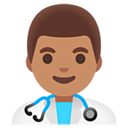 👨🏽‍⚕️ Emoji Profesional Sanitario Hombre: Tono De Piel Medio en Google 15.0.