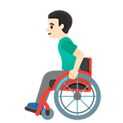 Mann in manuellem Rollstuhl: helle Hautfarbe Google 15.0.
