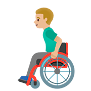 👨🏼‍🦽 Emoji Homem Em Cadeira De Rodas Manual: Pele Morena Clara na Google 15.0.