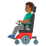 Homem Em Cadeira De Rodas Motorizada: Pele Morena Escura Google 15.0.