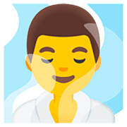 🧖‍♂️ Emoji Hombre En Una Sauna en Google 15.0.