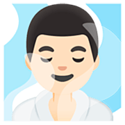 Emoji 🧖🏻‍♂️ Uomo In Sauna: Carnagione Chiara su Google 15.0.