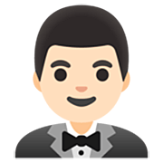 🤵🏻‍♂️ Emoji Hombre Con Esmoquin: Tono De Piel Claro en Google 15.0.