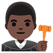 👨🏿‍⚖️ Emoji Richter: dunkle Hautfarbe Google 15.0.