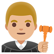Emoji 👨🏼‍⚖️ Giudice Uomo: Carnagione Abbastanza Chiara su Google 15.0.
