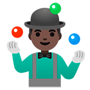 Emoji 🤹🏿‍♂️ Giocoliere Uomo: Carnagione Scura su Google 15.0.