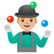 Emoji 🤹🏼‍♂️ Giocoliere Uomo: Carnagione Abbastanza Chiara su Google 15.0.