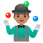 🤹🏽‍♂️ Emoji Jongleur: mittlere Hautfarbe Google 15.0.