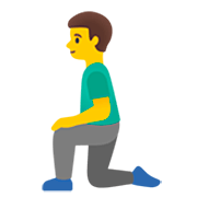 Emoji 🧎‍♂️ Uomo Inginocchiato su Google 15.0.