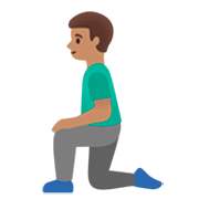 🧎🏽‍♂️ Emoji Hombre De Rodillas: Tono De Piel Medio en Google 15.0.
