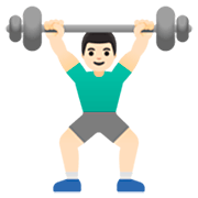 🏋🏻‍♂️ Emoji Homem Levantando Peso: Pele Clara na Google 15.0.
