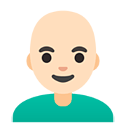 👨🏻‍🦲 Emoji Hombre: Tono De Piel Claro Y Sin Pelo en Google 15.0.