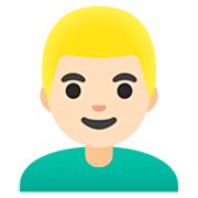 👱🏻‍♂️ Emoji Mann: helle Hautfarbe, blond Google 15.0.