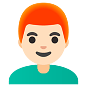 Emoji 👨🏻‍🦰 Uomo: Carnagione Chiara E Capelli Rossi su Google 15.0.