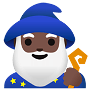 🧙🏿‍♂️ Emoji Mago: Tono De Piel Oscuro en Google 15.0.