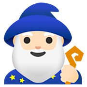 Emoji 🧙🏻‍♂️ Mago Uomo: Carnagione Chiara su Google 15.0.
