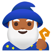 Emoji 🧙🏾‍♂️ Mago Uomo: Carnagione Abbastanza Scura su Google 15.0.
