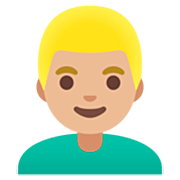Emoji 👱🏼‍♂️ Uomo Biondo: Carnagione Abbastanza Chiara su Google 15.0.