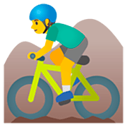 Emoji 🚵‍♂️ Ciclista Uomo Di Mountain Bike su Google 15.0.