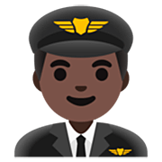 👨🏿‍✈️ Emoji Piloto Hombre: Tono De Piel Oscuro en Google 15.0.