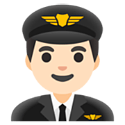 👨🏻‍✈️ Emoji Piloto De Avião Homem: Pele Clara na Google 15.0.