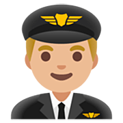 👨🏼‍✈️ Emoji Piloto Hombre: Tono De Piel Claro Medio en Google 15.0.