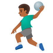 🤾🏾‍♂️ Emoji Hombre Jugando Al Balonmano: Tono De Piel Oscuro Medio en Google 15.0.