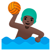 🤽🏿‍♂️ Emoji Hombre Jugando Al Waterpolo: Tono De Piel Oscuro en Google 15.0.