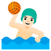 🤽🏻‍♂️ Emoji Hombre Jugando Al Waterpolo: Tono De Piel Claro en Google 15.0.
