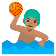 Émoji 🤽🏽‍♂️ Joueur De Water-polo : Peau Légèrement Mate sur Google 15.0.