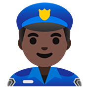 👮🏿‍♂️ Emoji Agente De Policía Hombre: Tono De Piel Oscuro en Google 15.0.